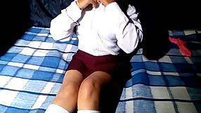 Mexican Schoolgirl Begs Teacher for Just the Tip in Painful Homemade Clip