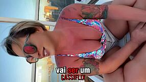 Interracial Couple Teases with Big Cock on Beach