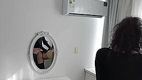 Big cock T R V pounds Latina with thong on barefoot