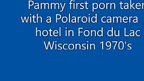 Pammy's first retro porn shots from 70s Polaroid days