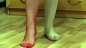 Brunette Amateur Shows Nylon Stockings Foot Fetish.