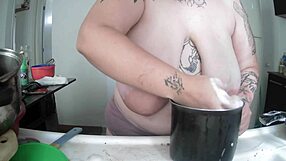 Doing the Dishes with My Huge Boobies Out for Everyone to See