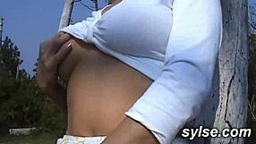 partouze with bbc, mature, teen, and public dildo flashing at beach