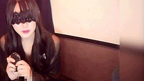 Oh wow, this cute Japanese ladyboy does masked solo play!
