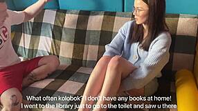 My cute 18yo brunette friend with glasses gets wild