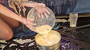 Extremely Dirty Foodporn with Alice Maze Cooking Valentine’s Cake. Milk Spew and Ass Fisting Included!