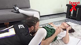 She bangs her friend's stepfather hard after his training session