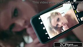 blonde bombshell seduces a peeping tom into a wild revenge ride with her stunning curves.