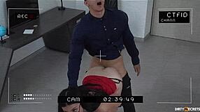 i tricked the head of security with my charm to escape after a quick office romp