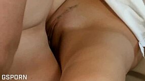 Hot Couple with Sexy Natural Blonde Girl Fucking Hard at Home