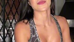 tiny 18yo latina gags hard on deepthroat at casting