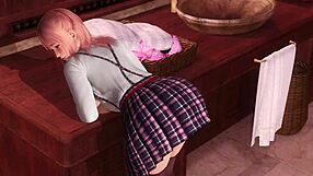 Doa5 Honoka teases topless in gravure studio shower scene. Her big tits steal the show.