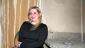 Real French blonde dives into her first wild threesome with amateurs.