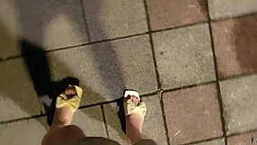 Ting Xuan Shemale Wears Butt Plug Outdoors Removing Panties
