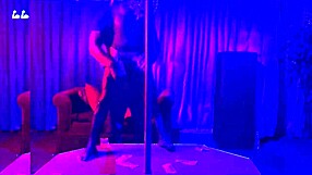 Feature Stripper Little Cupid NG Seduces Club Owner with Private Dance. She Rides His Hard BBC After Teasing Striptease.