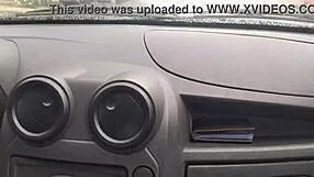 Brazilian Milf Gives Deep Blowjob in Car