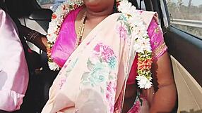 indian housewife cheating in car with telugu dirty talk sex