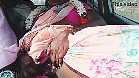 indian housewife cheating in car with telugu dirty talk sex