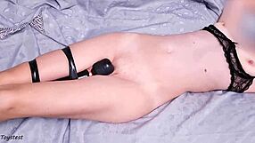 magic wand vibes bring petite teen to wild orgasm control at home.