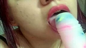 Beautiful young Colombian shows off blowjob skills with passion