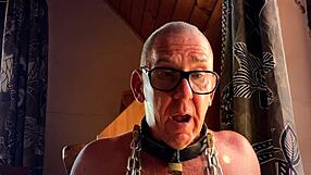 Dominatrix Mistress April chains and brainwashes unworthy slave in brutal femdom session. Toilet humiliation follows.