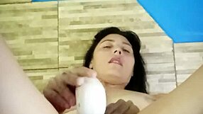 Venezuelan Brunette's Big Hairy Pussy Masturbates Wildly to Orgasm