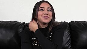 Big Titty Brunette Corra Gets Fucked and Facialed on Camera First Time