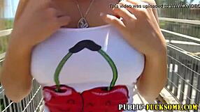 Wow, Busty Amateur Flashes Huge Tits in Public!