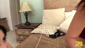 Redhead Milf Guides Skinny Brunette in Pussy Eating Lesson