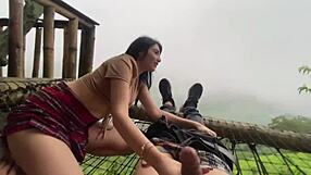 Public Outdoors Fucking POV with Sticky Cum Finish