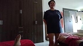 Colombian 18-Year-Old Stepsister Begs for Clothes and Gets Ass Filled with Cum Instead