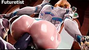 Kiriko deepthroats hard cock while getting bald pussy sucked. Thicc fat ass Emma Frost takes anal fucking from Venom.